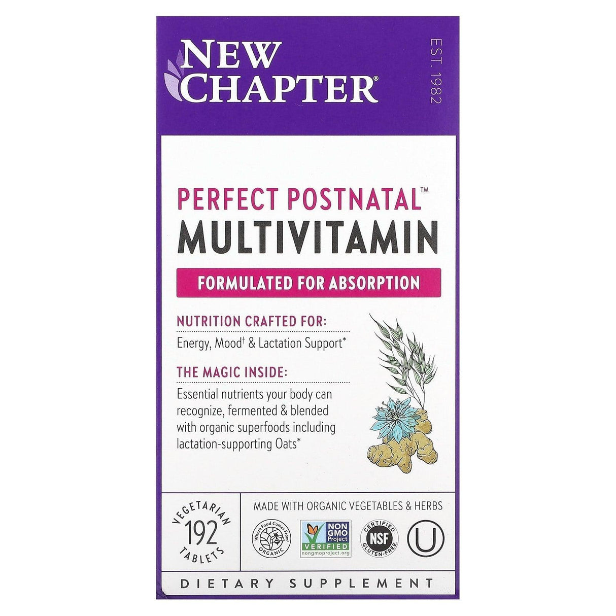 New Chapter, Perfect Postnatal Whole-Food Multivitamin, 270 Vegetarian Tablets - Supply Center USA