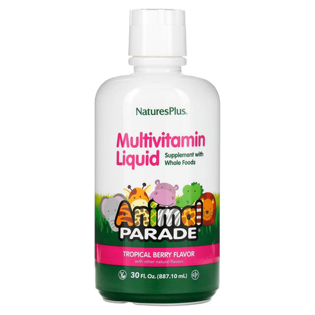 NaturesPlus, Animal Parade, Multivitamin Liquid, Tropical Berry, 30 fl oz (887.1 ml) - Supply Center USA