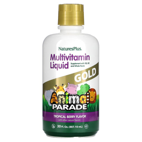 NaturesPlus, Animal Parade, Multivitamin Liquid, Tropical Berry, 30 fl oz (887.1 ml) - Supply Center USA