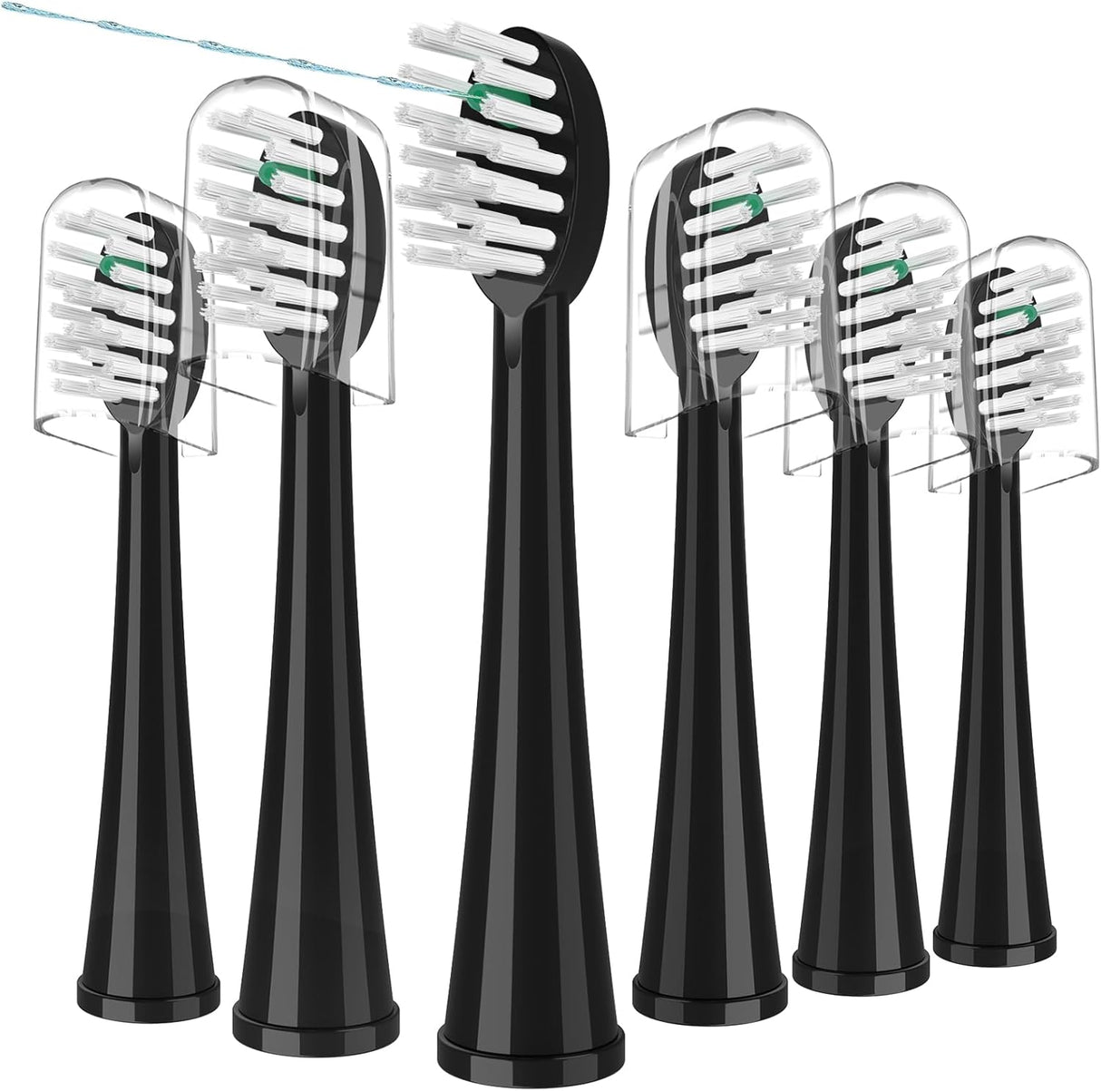 Replacement Brush Heads for Waterpik Sonic-Fusion 2.0 Flossing Toothbrush (SF-03/SF-04) and Sonic-Fusion Flossing Toothbrush (SF-01/SF-02),6 Count White with Covers