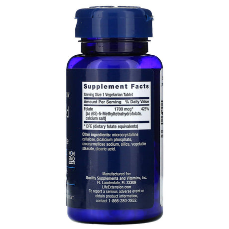 Life Extension, Optimized Folate, 1,700 mcg DFE, 100 Vegetarian Tablets - Supply Center USA