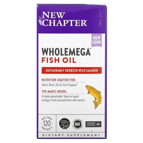 New Chapter, Wholemega Fish Oil, 120 Softgels - Supply Center USA