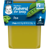 Gerber, Natural for Baby, 2nd Foods, Pea, 2 Pack, 4 oz (113 g) Each