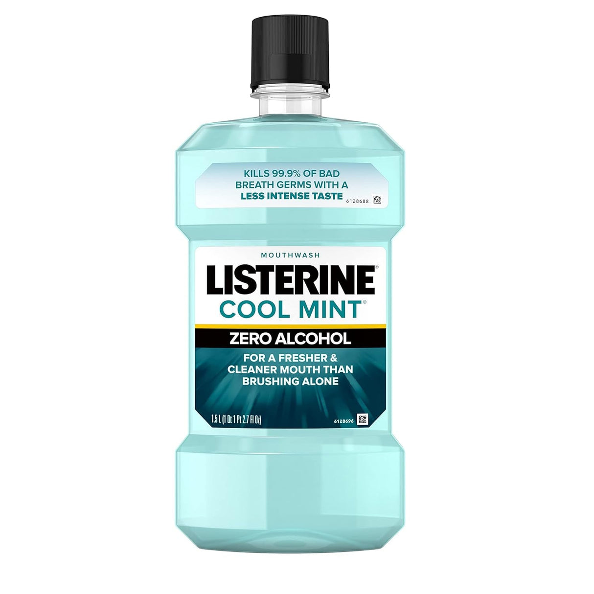 Listerine Zero Alcohol Mouthwash, Less Intense Alcohol-Free Oral Care Formula for Bad Breath, Cool Mint Flavor, 3.2 Fl. Oz
