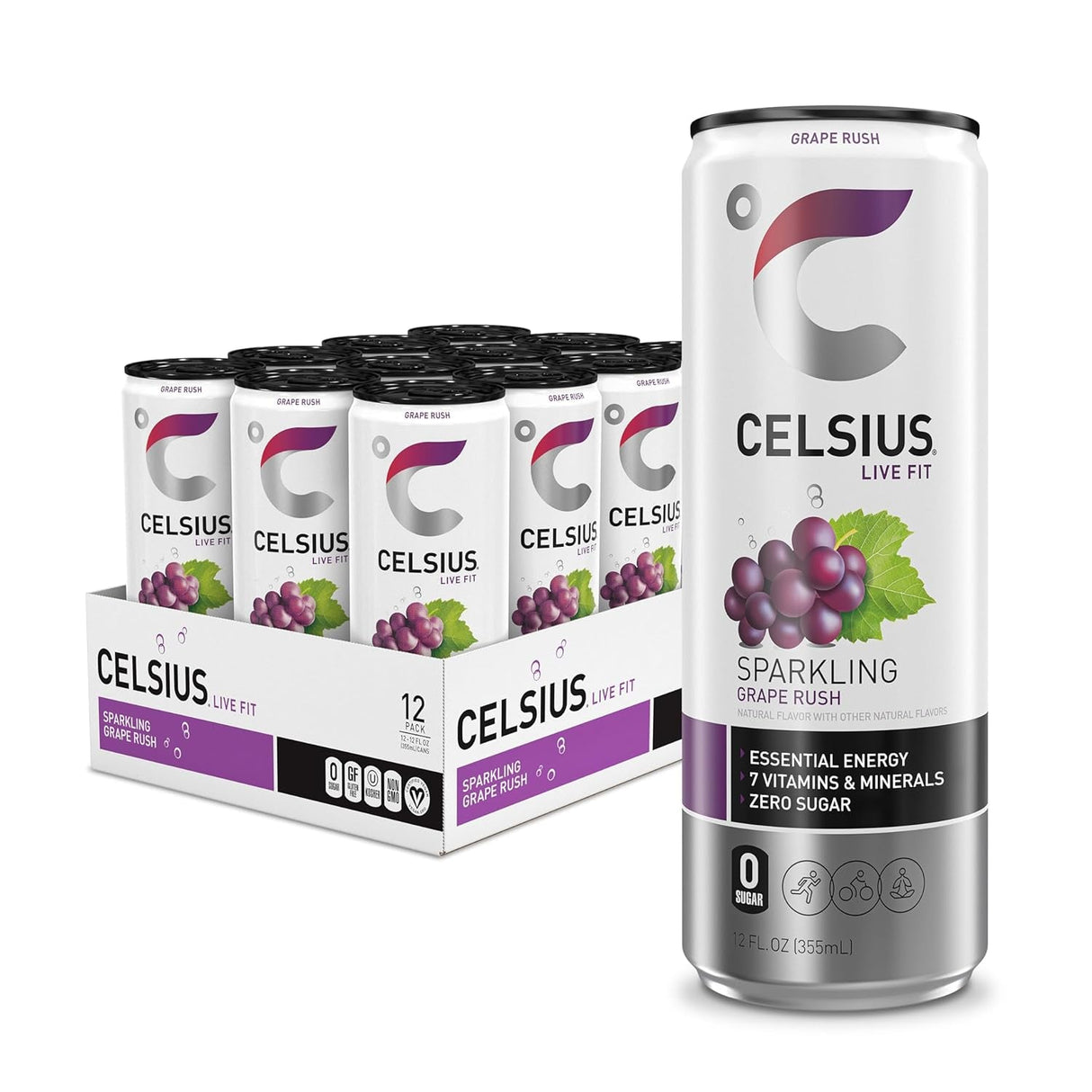 CELSIUS Assorted Flavors Official Variety Pack, Functional Essential Energy Drinks, 12 Fl Oz (Pack of 12)