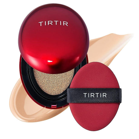 TIRTIR Mask Fit Red Cushion Foundation | Japan'S No.1 Choice for Glass Skin, Long-Lasting, Lightweight, Buildable Coverage, Semi-Matte, All Skin Types, Korean Cushion Foundation, (0.63 Oz.), 21N Ivory - Supply Center USA