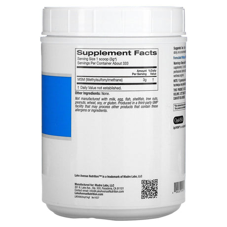 Lake Avenue Nutrition, OptiMSM Flakes, 2.2 lbs. (35 oz.) - Supply Center USA