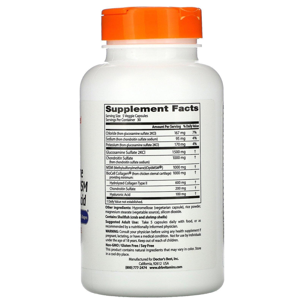 Doctor's Best, Glucosamine Chondroitin MSM + Hyaluronic Acid, 150 Veggie Caps - Supply Center USA