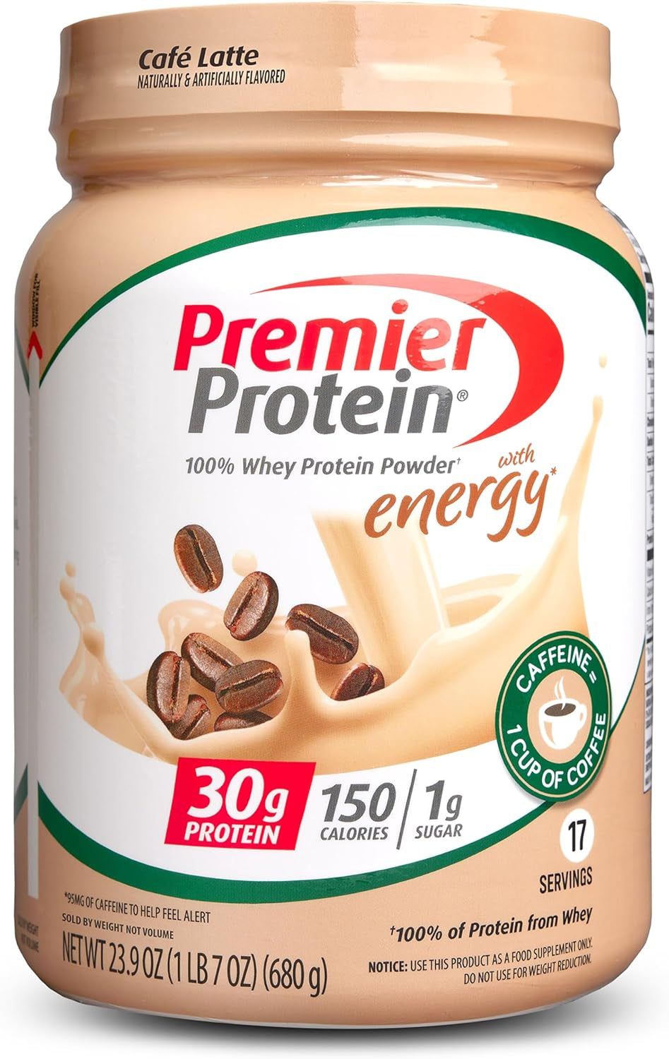 Premier Protein Powder, Vanilla Milkshake, 30G Protein, 1G Sugar, 100% Whey Protein, Keto Friendly, No Soy Ingredients, Gluten Free, 17 Servings, 23.3 Ounces
