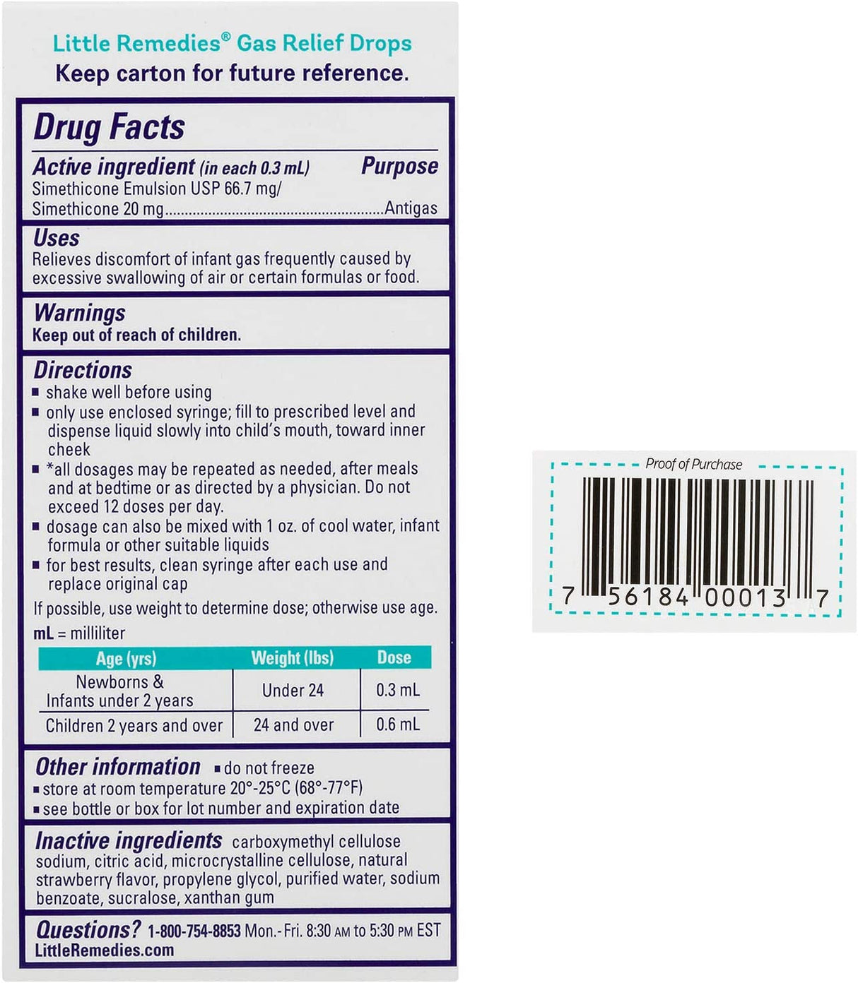 Little Remedies Gas Relief Drops, Natural Berry Flavor, Safe for Newborns, 1 Fl Oz
