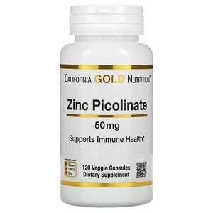 California Gold Nutrition, Zinc Picolinate, 50 mg, 120 Veggie Capsules - HealthCentralUSA