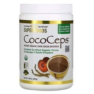 California Gold Nutrition, SUPERFOODS - CocoCeps, Organic Cocoa, Cordyceps & Reishi, 7.93 oz (225 g) - Supply Center USA