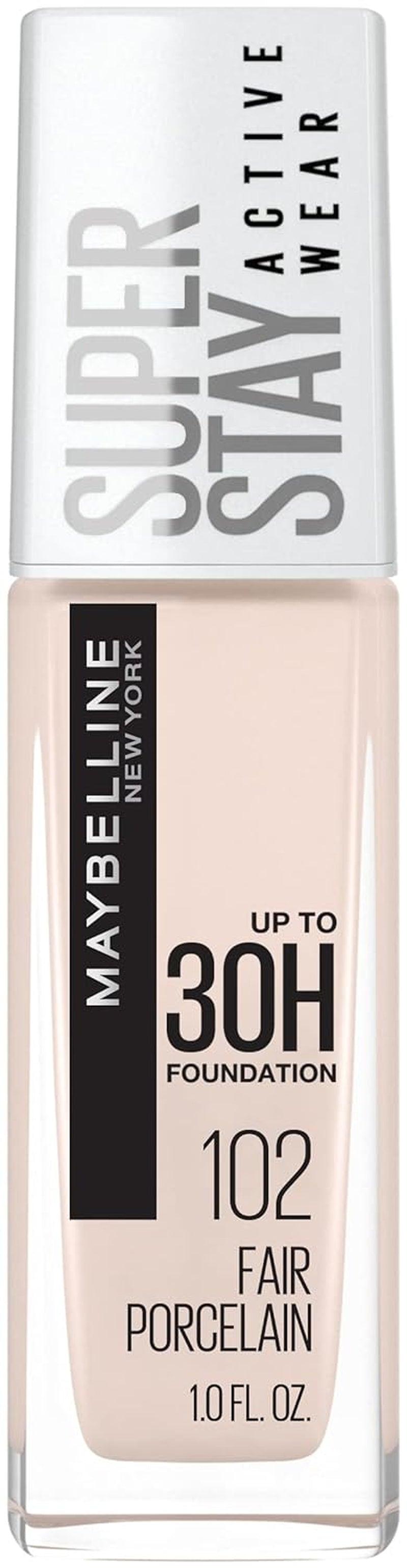 Maybelline Super Stay Full Coverage Liquid Foundation Active Wear Makeup, up to 30Hr Wear, Transfer, Sweat & Water Resistant, Matte Finish, Light Beige, 1 Count - Supply Center USA