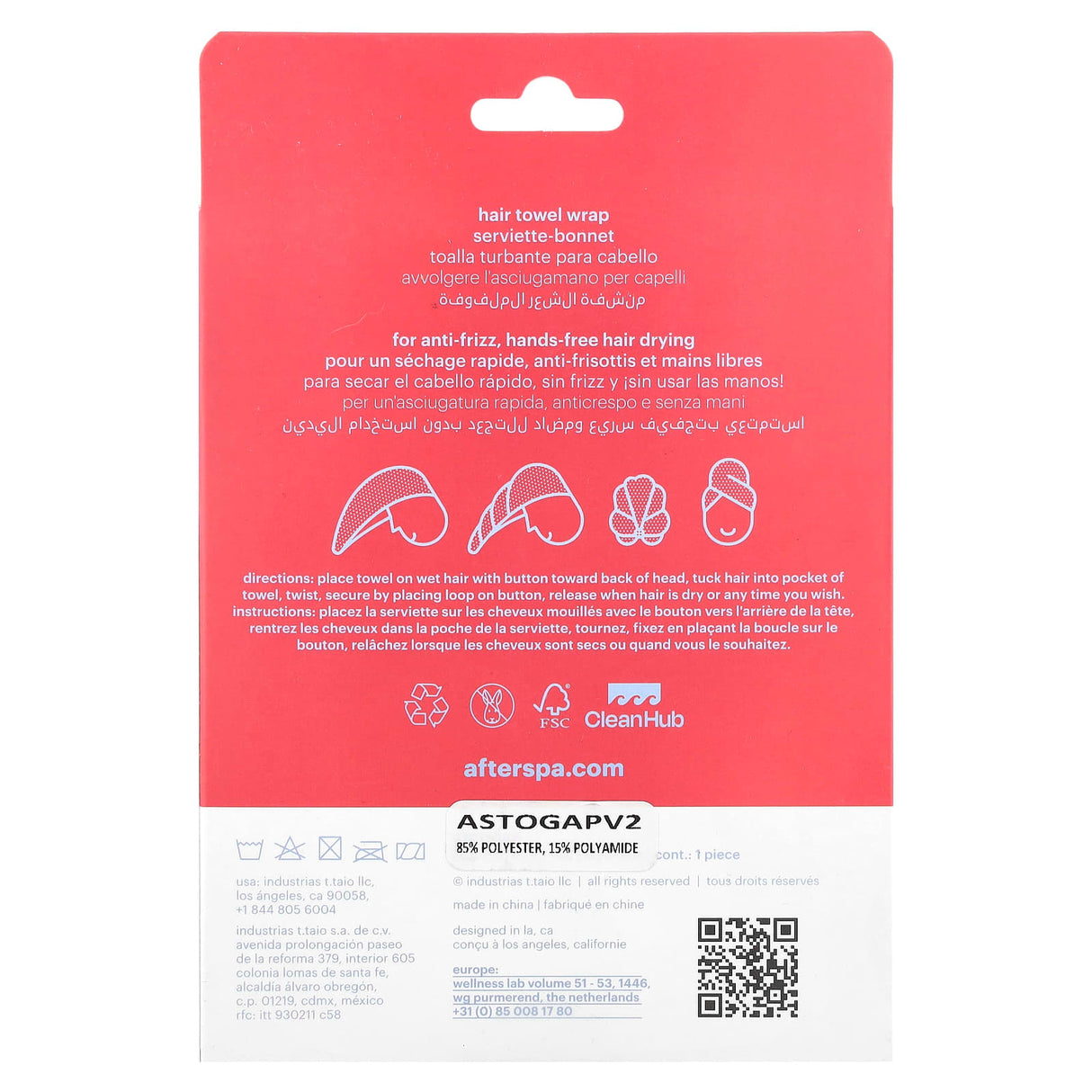 AfterSpa, Hair Towel, 1 Towel