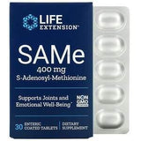 Life Extension, SAMe, S-Adenosyl-Methionine, 400 mg, 30 Enteric Coated Tablets - Supply Center USA