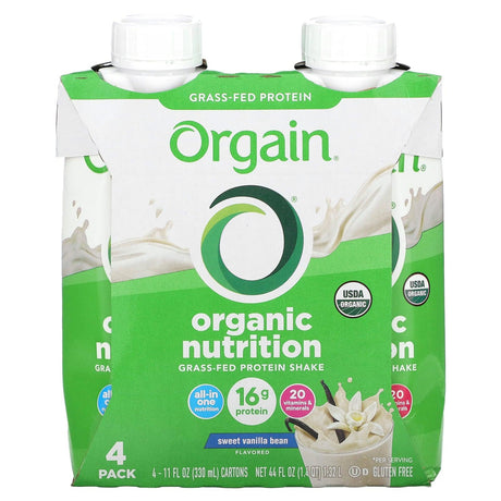 Orgain, Organic Nutrition, Nutritional Shake, Iced Cafe Mocha, 4 Pack, 11 fl oz (330 ml) Each - Supply Center USA