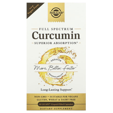 Solgar, Full Spectrum Curcumin, 60 Licaps - Supply Center USA