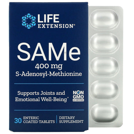 Life Extension, SAMe S-Adenosyl-Methionine, 200 mg, 30 Enteric Coated Vegetarian Tablets - Supply Center USA