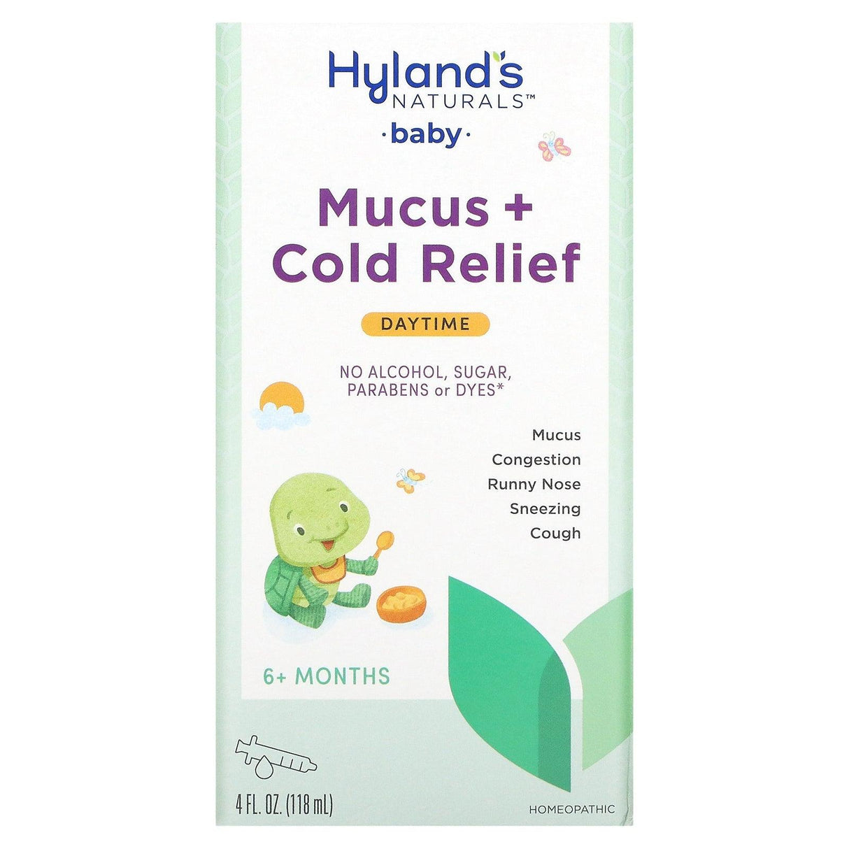 Hyland's Naturals, Baby, Mucus + Cold Relief, Daytime, Ages 6+ Months, 4 fl oz (118 ml) - Supply Center USA