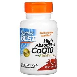 Doctor's Best, High Absorption CoQ10 with BioPerine, 100 mg, 120 Softgels - Supply Center USA