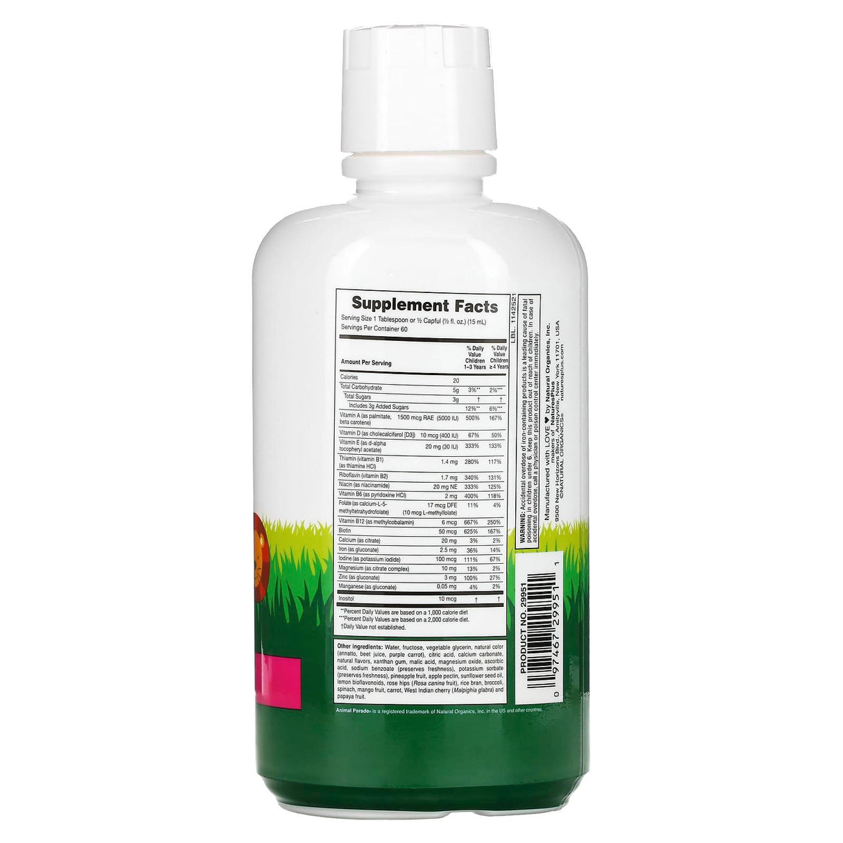 NaturesPlus, Animal Parade, Multivitamin Liquid, Tropical Berry, 8 fl oz (236.56 ml) - Supply Center USA