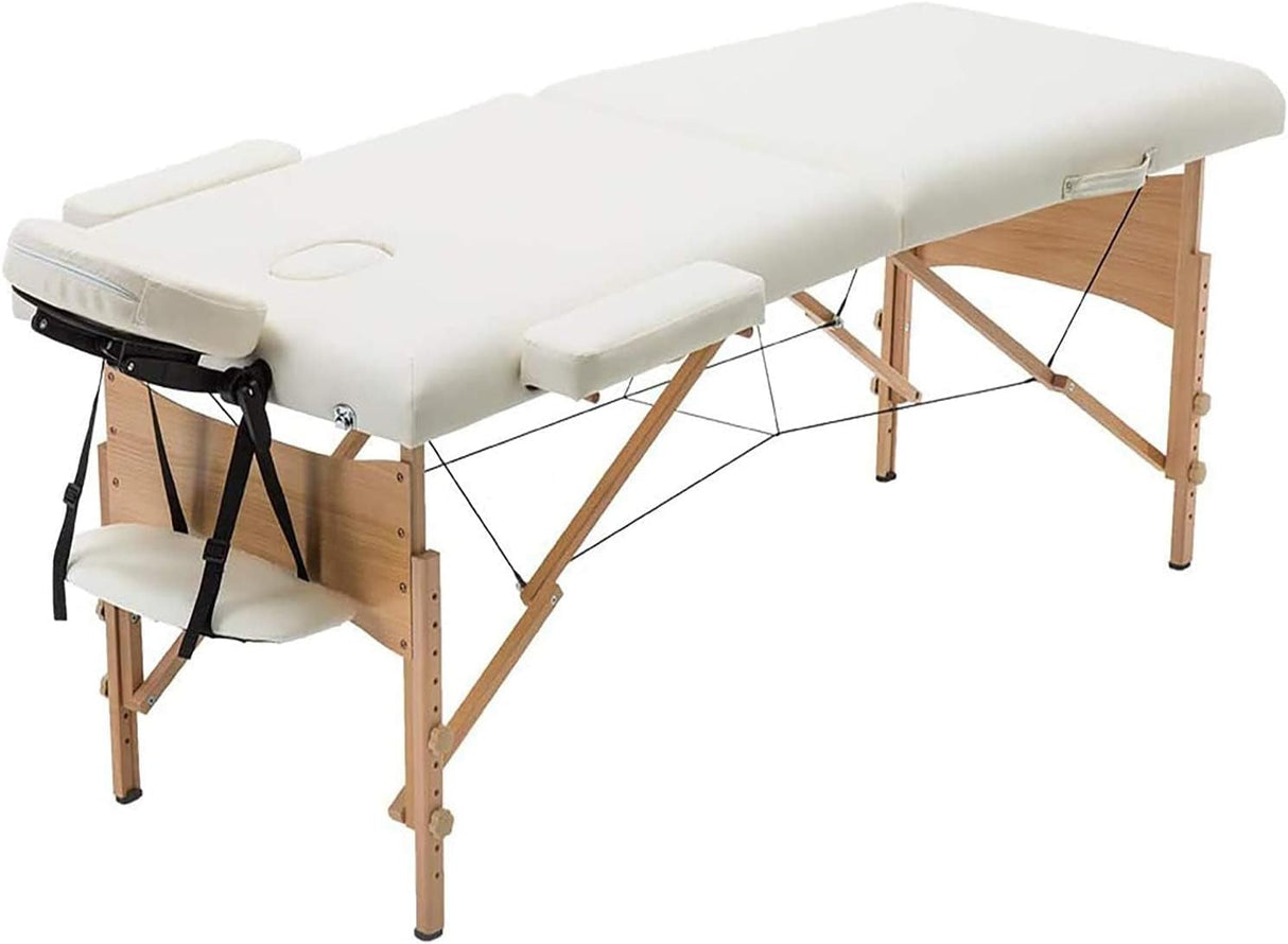 Bestmassage Massage Table Portable Massage Bed Lash Bed 28 in Wide Spa Bed Hight Adjustable 2 Fold Spa Bed Facial Cradle Salon Bed with Non-Woven Bag for Spa Footmassage Facial Carespa Tattoo