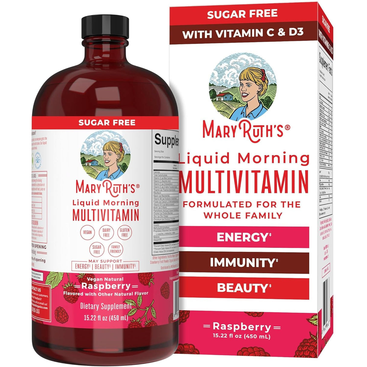 Maryruth Organics Multivitamin for Women Men & Kids | Vegan, Sugar Free | Womens Multivitamin & Multimineral | Beauty & Energy Women'S Multivitamin | Non-Gmo | 32 Fl Oz