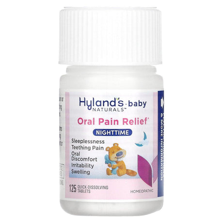 Hyland's Naturals, Baby, Oral Pain Relief, Nighttime, 0+ Months, 125 Quick-Dissolving Tablets - Supply Center USA