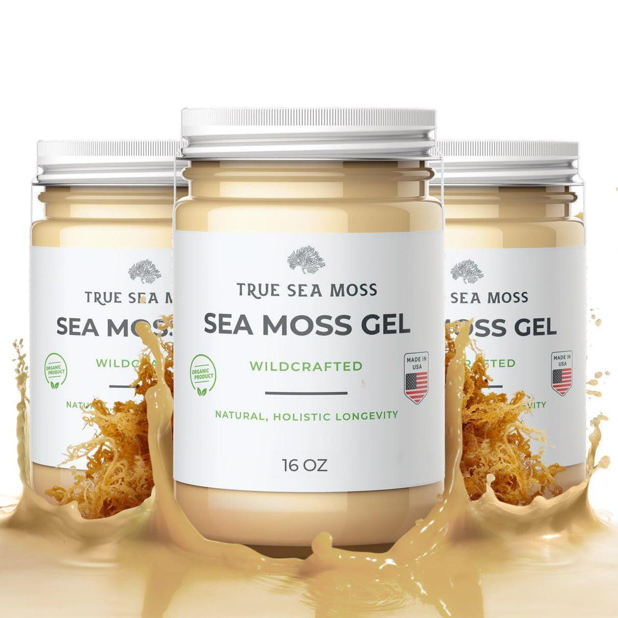 Trueseamoss Wildcrafted Irish Sea Moss Gel –7 Flavors- Nutritious Raw Seamoss Rich in Minerals, Proteins & Vitamins – Antioxidant Health Sea Moss, Vegan Made in USA (MANGO/PINEAPPLE, 1)