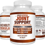 Glucosamine Chondroitin Turmeric Msm Boswellia - Joint Support Supplement for Relief 180 Tablets - Arazo Nutrition - Supply Center USA