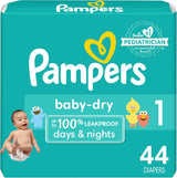 Pampers Baby Dry Diapers - Size 1, 120 Count, Absorbent Disposable Diapers