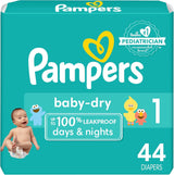 Pampers Baby Dry Diapers - Size 1, 120 Count, Absorbent Disposable Diapers