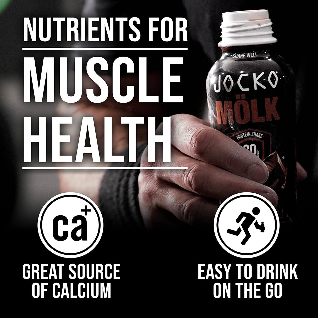 Jocko Mölk 30G Grass Fed Protein Shakes – No Added Sugar Protein Drinks KETO Friendly - Ready to Drink 12 FL Oz (Pack of 12) Chocolate