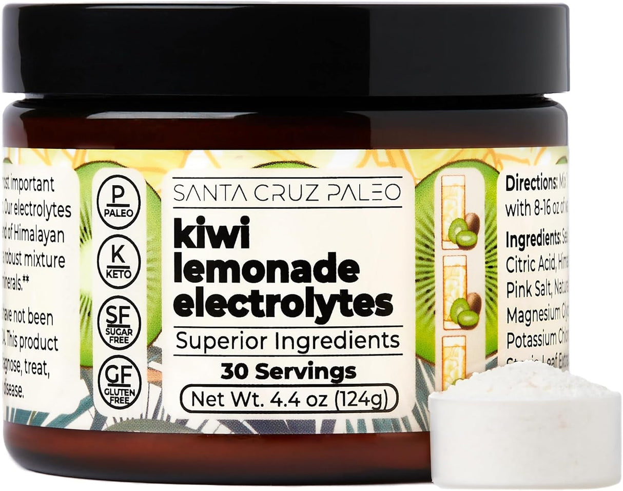 Santa Cruz Paleo Electrolytes Powder with Magnesium Glycinate, Dragonfruit, Hydration Drink Mix Made with Himalayan Pink Salt, Real Sea Salt, Gluten Free, Keto, Sugar Free, Paleo, 30 Servings, 1 Jar