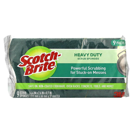 Scotch-Brite, Heavy Duty Scrub Sponges, 9 Sponges - Supply Center USA