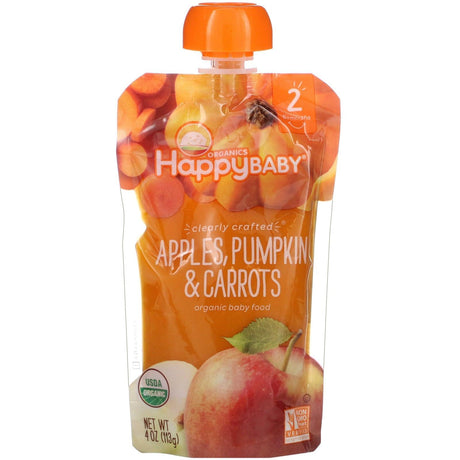 Happy Family Organics, Happy Baby, Organic Baby Food, 6+ Months, Apples, Guavas, & Beets, 4 oz (113 g) - Supply Center USA