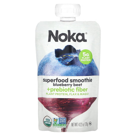 Noka, Superfood Smoothie + Prebiotic Fiber, Blueberry Beet, 4.22 oz (120 g) - Supply Center USA