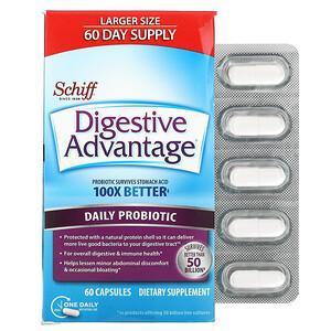 Schiff, Digestive Advantage, Daily Probiotic, 60 Capsules - Supply Center USA