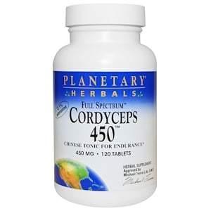 Planetary Herbals, Cordyceps 450, Full Spectrum, 450 mg, 120 Tablets - Supply Center USA