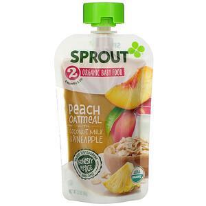 Sprout Organic, Baby Food, 6 Months & Up, Peach Oatmeal with Coconut Milk & Pineapple, 3.5 oz (99 g) - Supply Center USA