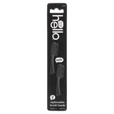 Hello, Replacement Brush Heads, Soft, Black, 2 Pack - Supply Center USA