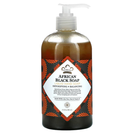 Nubian Heritage, Liquid Hand Soap, African Black Soap, 12.3 fl oz (364 ml) - Supply Center USA