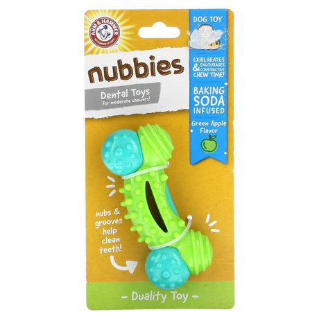 Arm & Hammer, Nubbies, Dental Toys for Moderate Chewers, Duality Toy, Green Apple, 1 Toy - Supply Center USA