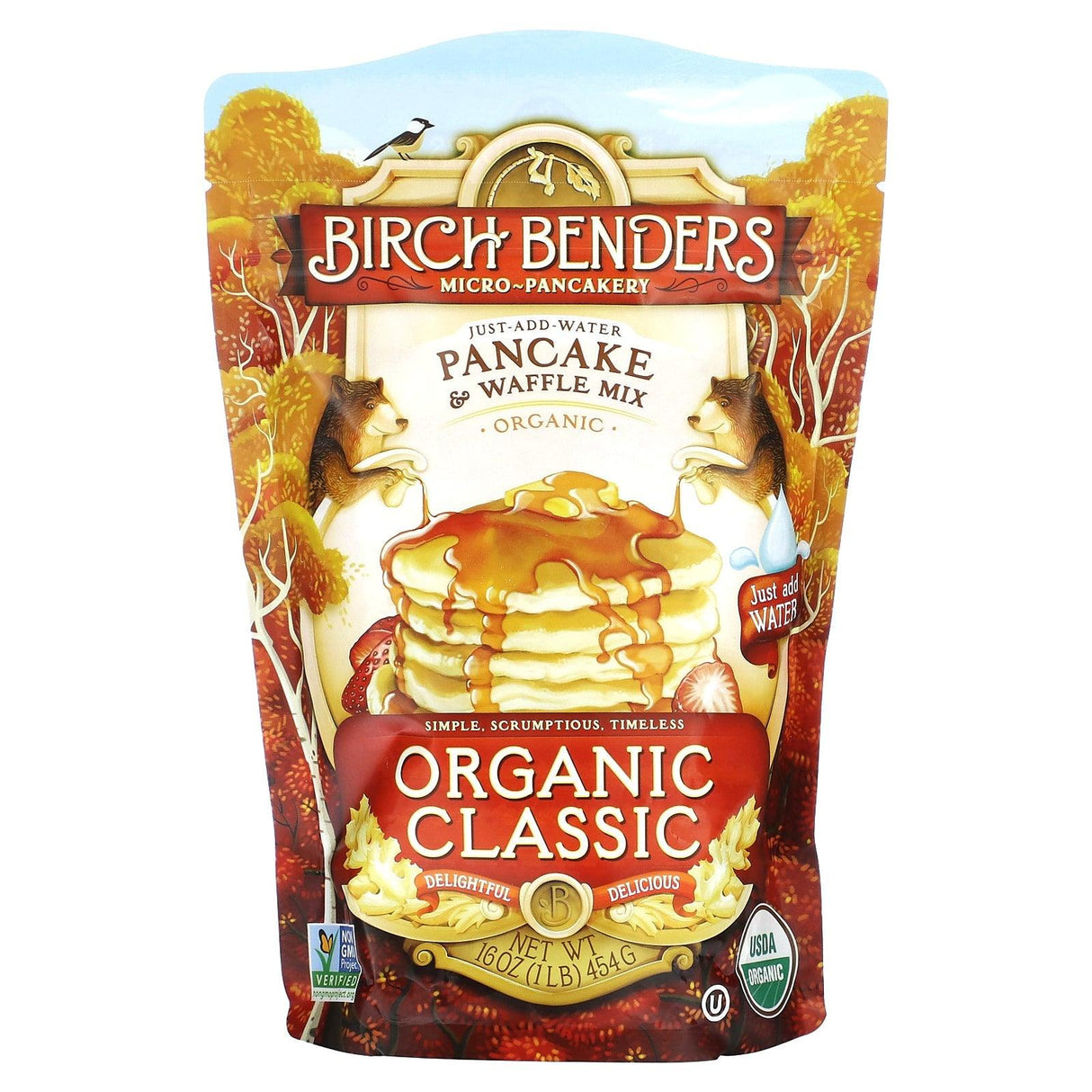 Birch Benders, Pancake & Waffle Mix, Organic Classic, 1 lb (454 g) - Supply Center USA