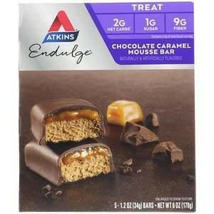 Atkins, Endulge, Chocolate Caramel Mousse Bar, 5 Bars, 1.2 oz (34 g) Per Bar - Supply Center USA