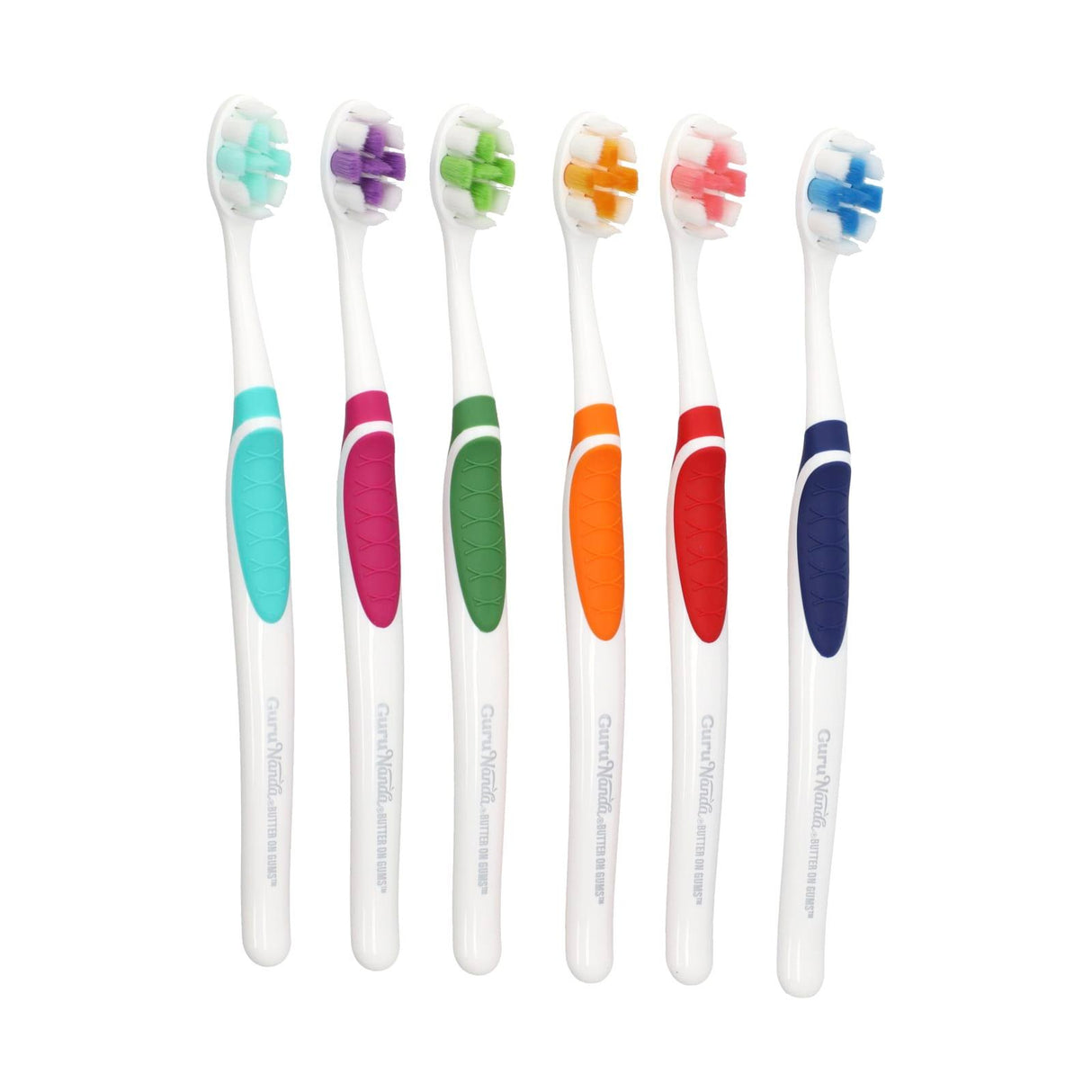 GuruNanda, Bristle Toothbrush Multi-Pack, Extra Soft, 6 Toothbrushes - Supply Center USA