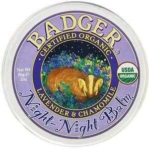 Badger Company, Organic, Night-Night Balm, Lavender & Chamomile, 2 oz (56 g) - Supply Center USA