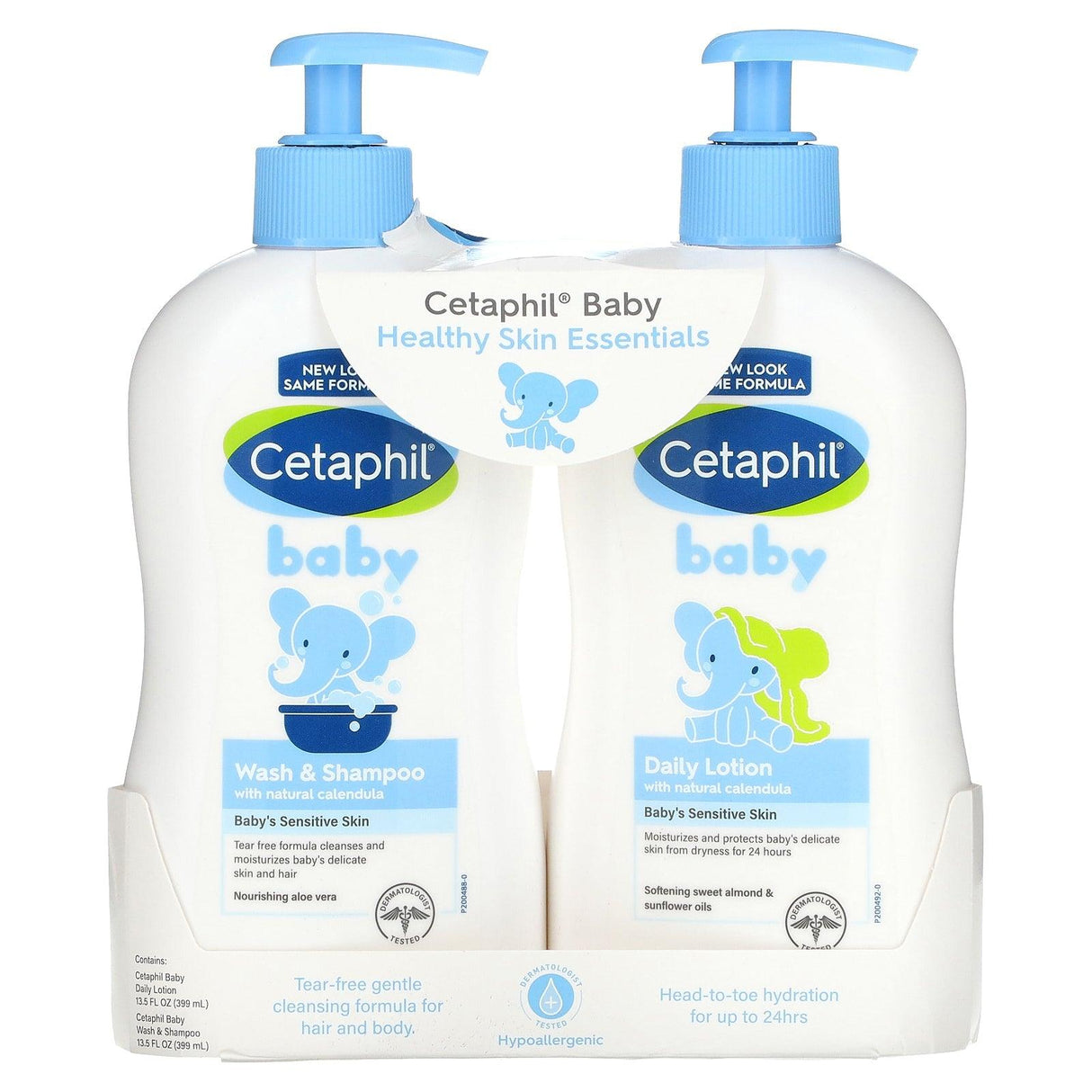 Cetaphil, Baby, Healthy Skin Essentials Set, 2 Piece Set, 13.5 fl oz (399 ml) Each - Supply Center USA