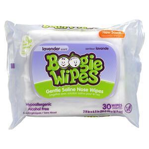 Boogie Wipes, Gentle Saline Nose Wipes, Lavender Scent, 30 Wipes - Supply Center USA