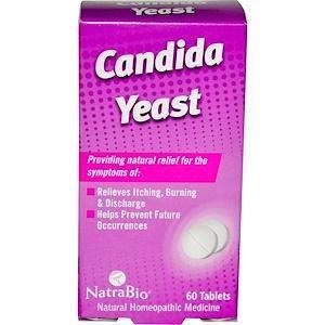 NatraBio, Candida Yeast, 60 Tablets - Supply Center USA